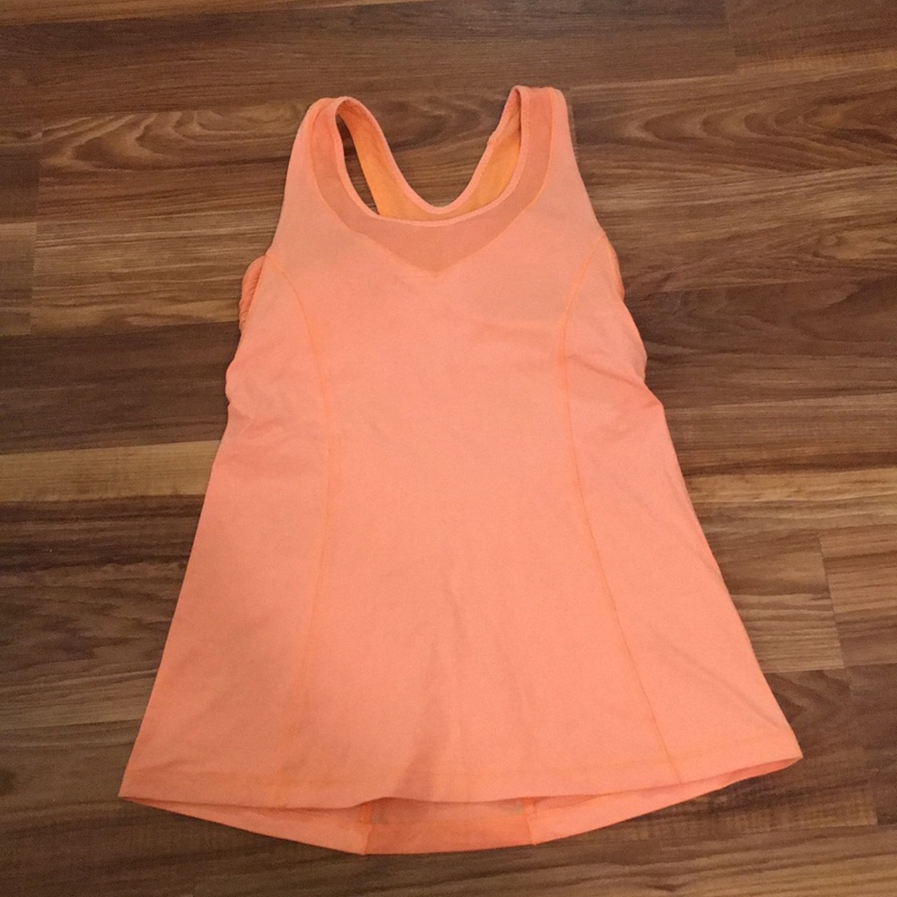 Lululemon Orange Tank with Built-In Bra